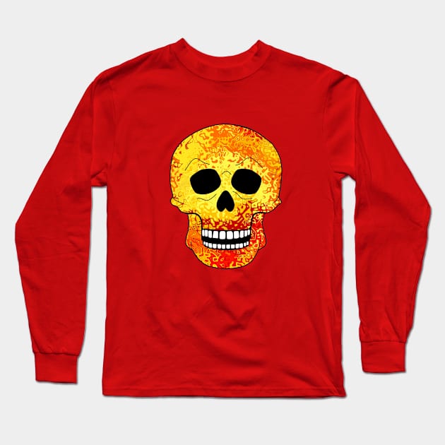 ORANGE Skull Long Sleeve T-Shirt by SartorisArt1